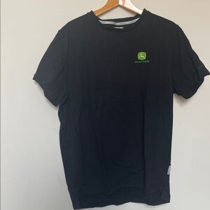 John Deere Black T-Shirt with Green Emblem